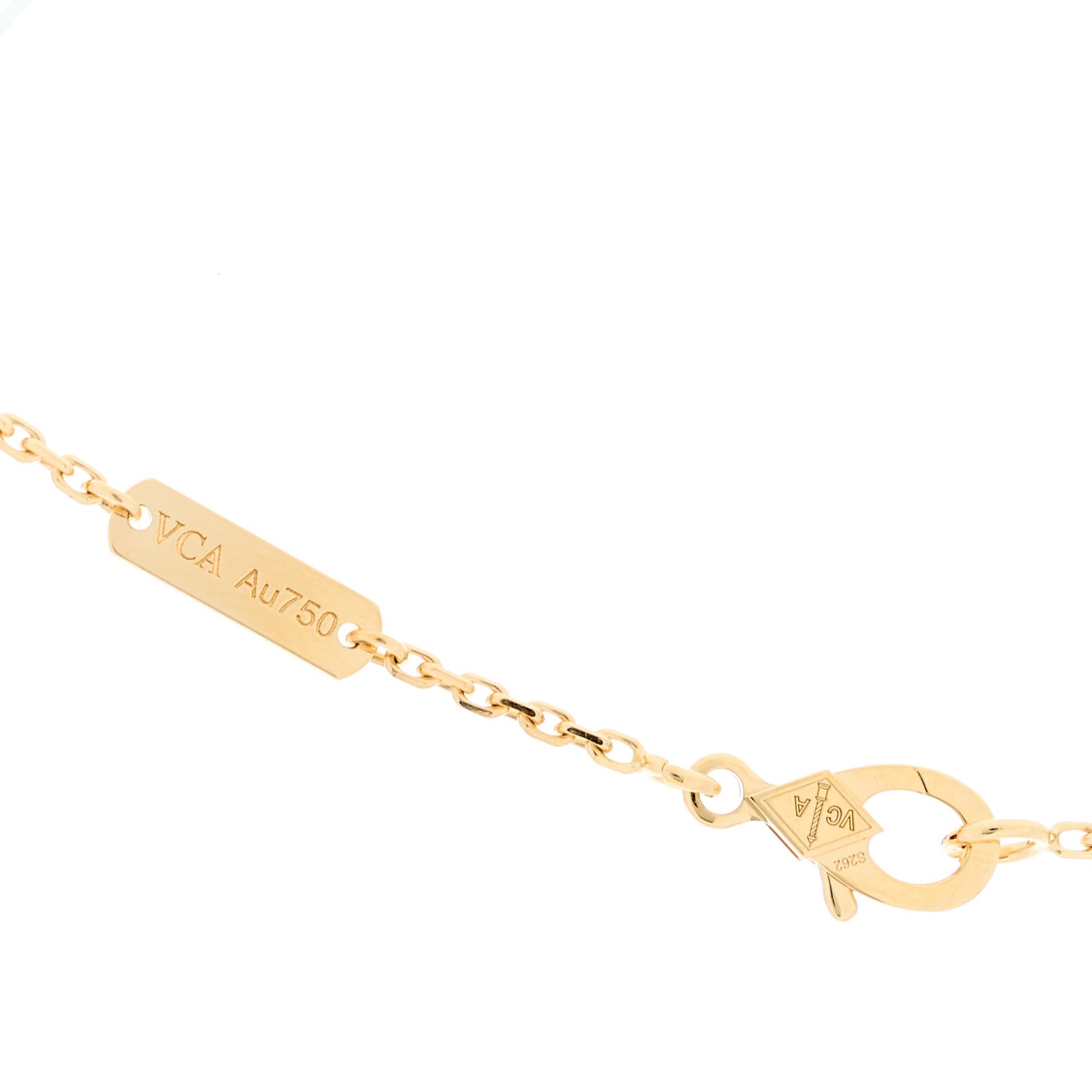 18K Yellow Gold Black Onyx Vintage Alhambra Pendant Necklace
