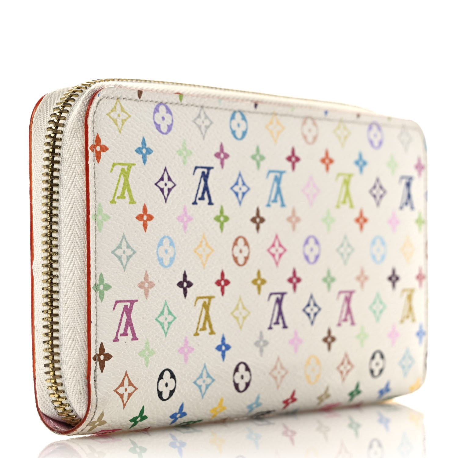 Louis Vuitton Monogram Multicolor Zippy Wallet White Litchi 3 of 6
