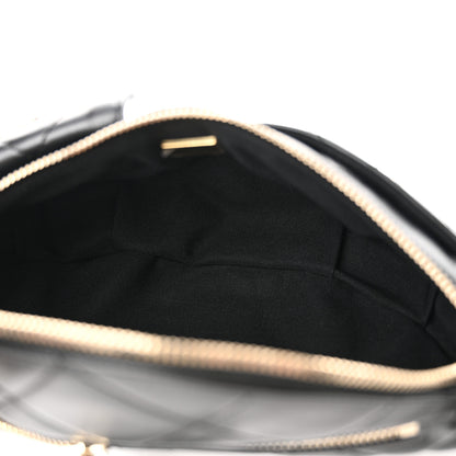 Chanel Shiny Aged Calfskin Quilted CC Pockets Jacket Waist Belt Bag Black 5 of 11