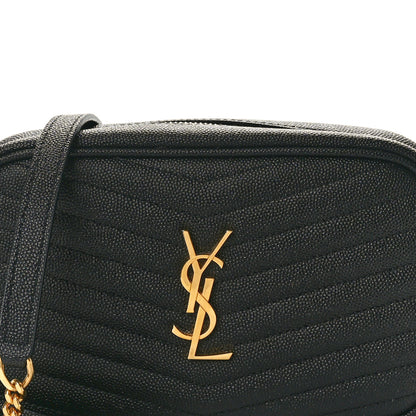Saint Laurent Grain De Poudre Matelasse Monogram Mini Lou Camera Bag Black 8 of 11