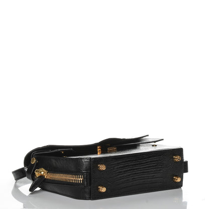 Alexander Wang Crocodile Embossed Patent Calfskin Tri-Fold Shoulder Bag Black 4 of 12