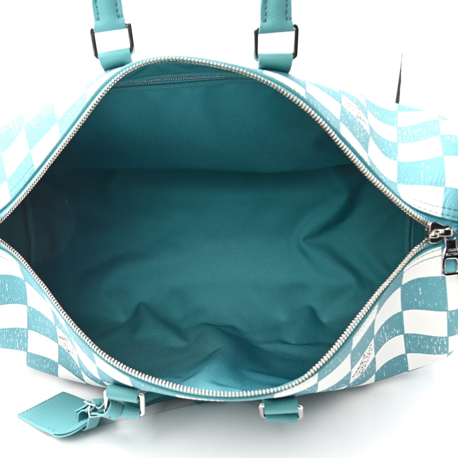 Louis Vuitton Calfskin Damier Keepall Bandouliere 45 Teal 5 of 10