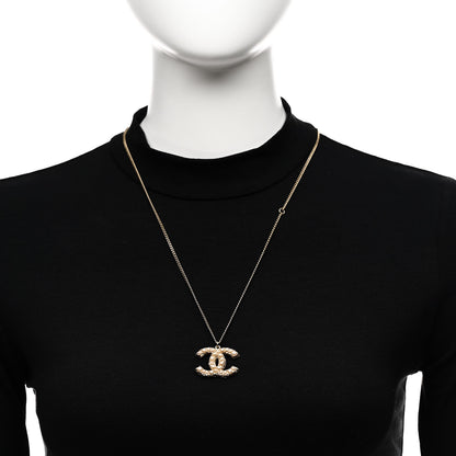 Chanel Pearl CC Pendant Necklace Gold 2 of 6
