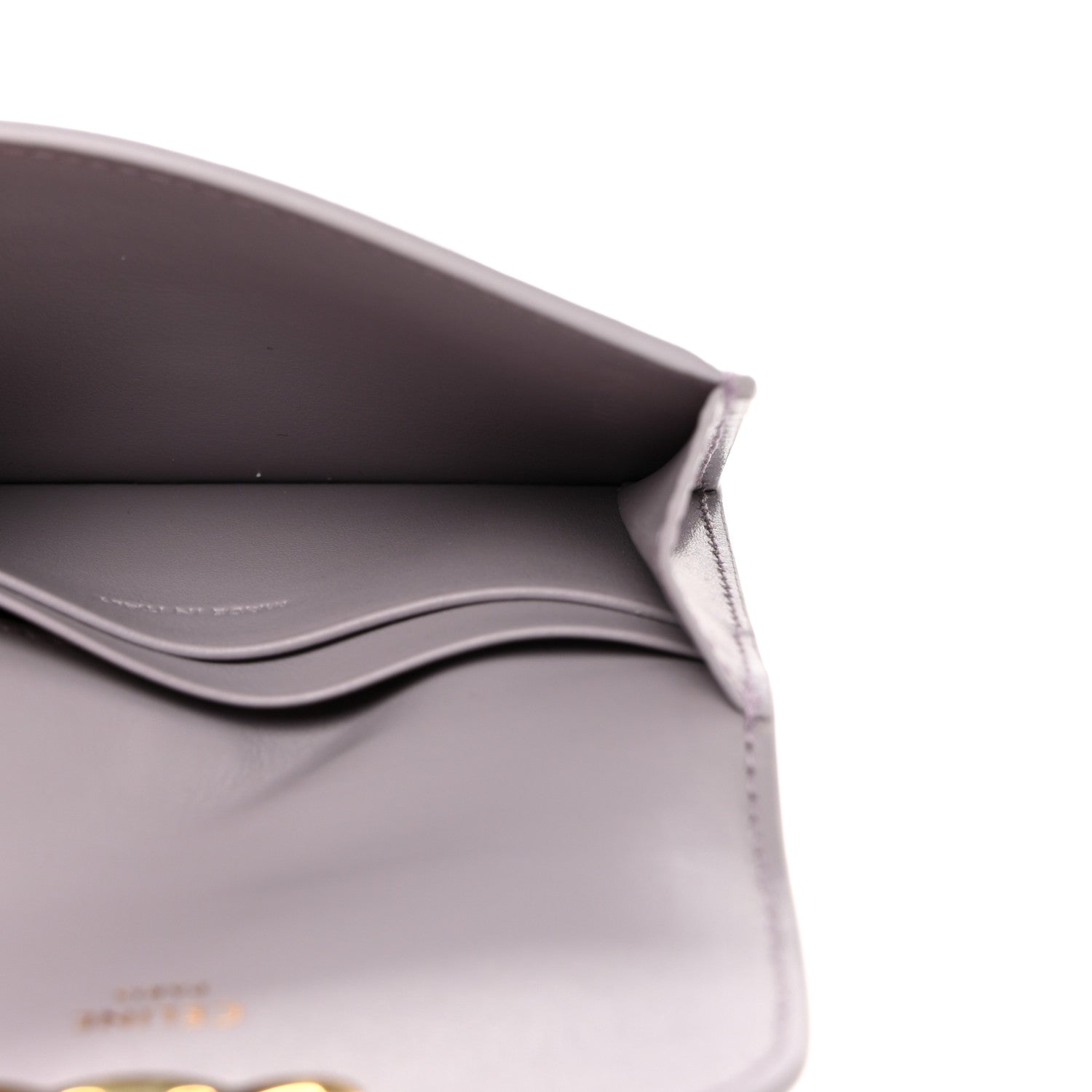Celine Shiny Calfskin Triomphe Flap Card Holder Lilac 5 of 9