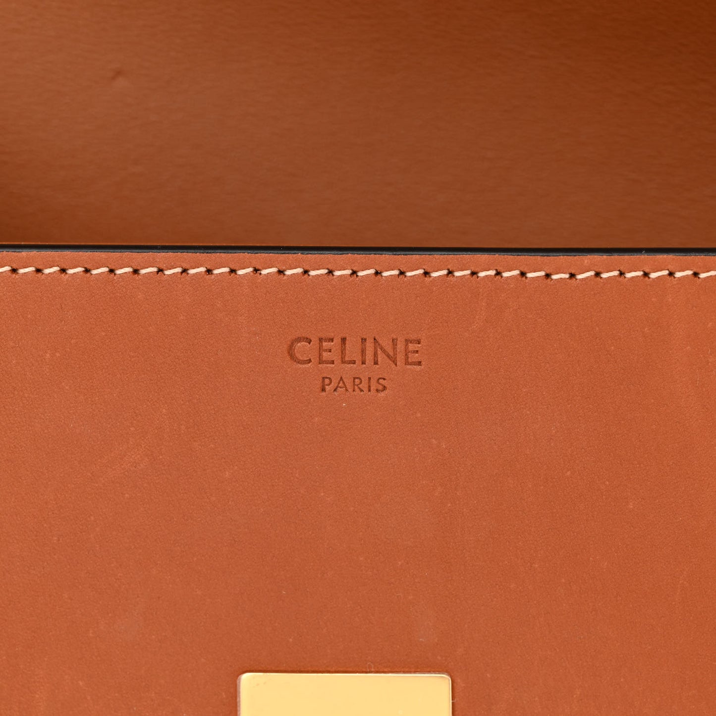 Natural Calfskin Triomphe Shoulder Bag Tan
