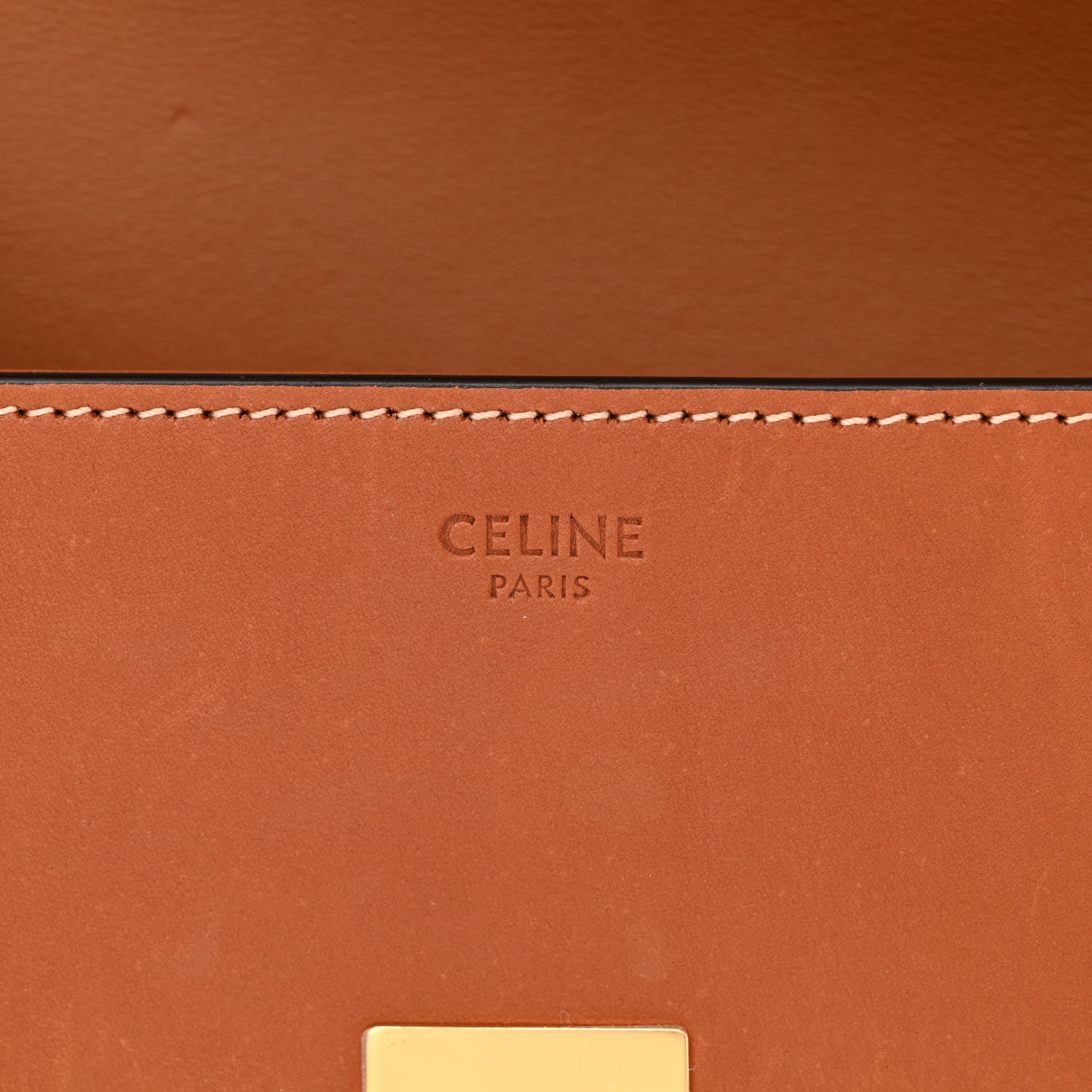 Celine Natural Calfskin Triomphe Shoulder Bag Tan 6 of 13