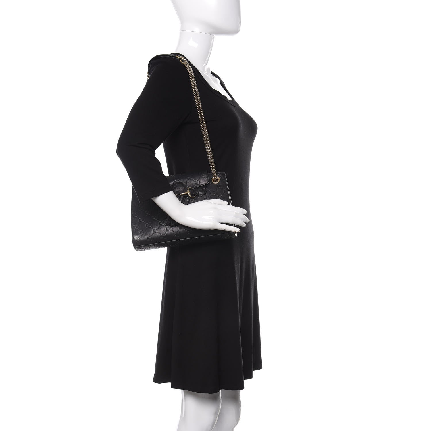 Gucci Guccissima Small Emily Shoulder Bag Black 3 of 14
