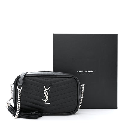 Saint Laurent Grain De Poudre Matelasse Monogram Mini Lou Camera Bag Black 11 of 11