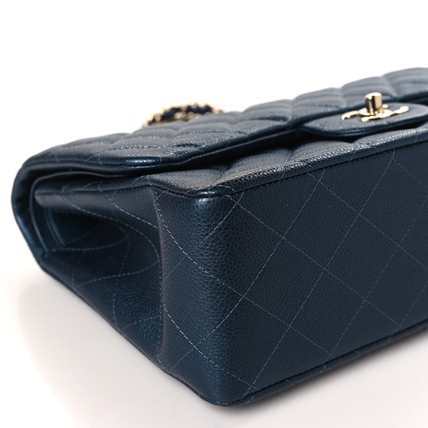 Chanel Caviar Quilted Jumbo Double Flap Navy Blue 8 of 9