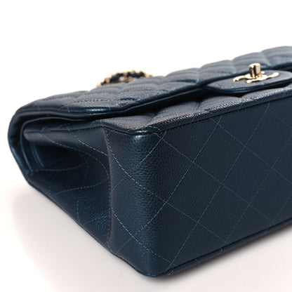 Chanel Caviar Quilted Jumbo Double Flap Navy Blue 8 of 9