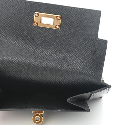 Hermes Epsom Kelly Pocket Compact Wallet Black 5 of 10
