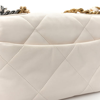 Chanel Lambskin Quilted Medium Chanel 19 Flap White 14 of 14
