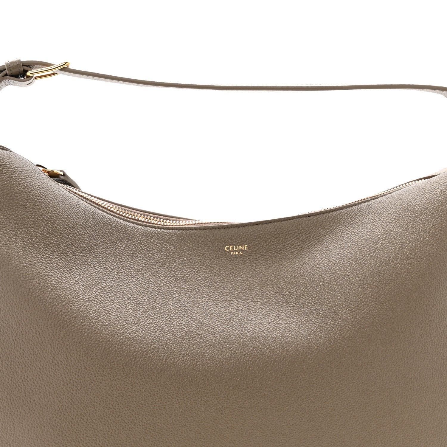 Celine Supple Grained Calfskin Large Lulu Shoulder Bag Souris 9 of 11