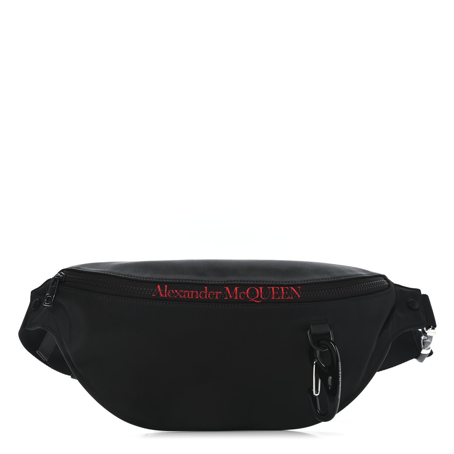 Alexander McQueen Nylon Oversized Harness Belt Bag Black Lust Red 1 of 7