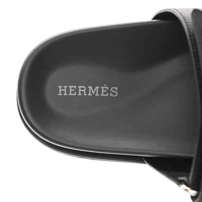 Hermes Calfskin Womens Chypre Sandals 38 Black 7 of 9