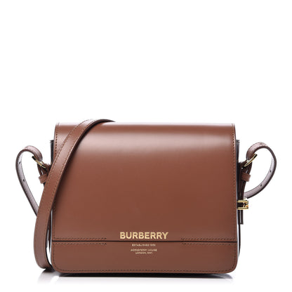 Burberry Smooth Calfskin Two Tone Small Grace Bag Malt Brown Black 1 of 10