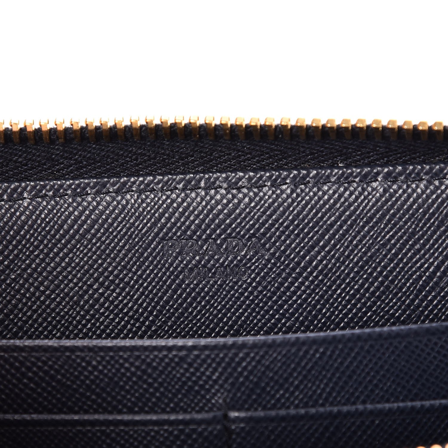 Prada Saffiano Metal Zip Around Wallet Baltico 6 of 8