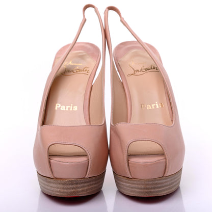 Christian Louboutin Calfskin Catenita 110 Pumps 37.5 Nude 2 of 12