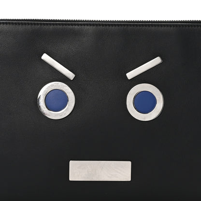 Fendi Calfskin Faces Pouch Black 8 of 8