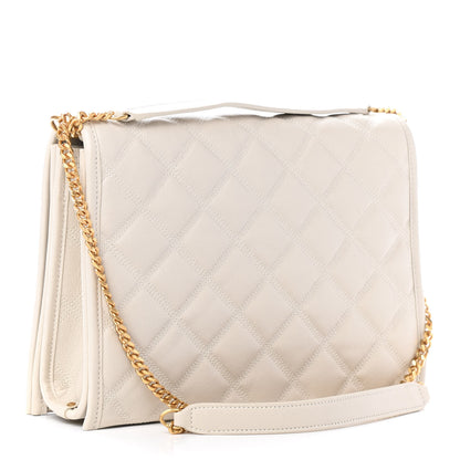 Saint Laurent Lambskin Quilted Small Becky Chain Bag Blanc Vintage 2 of 4