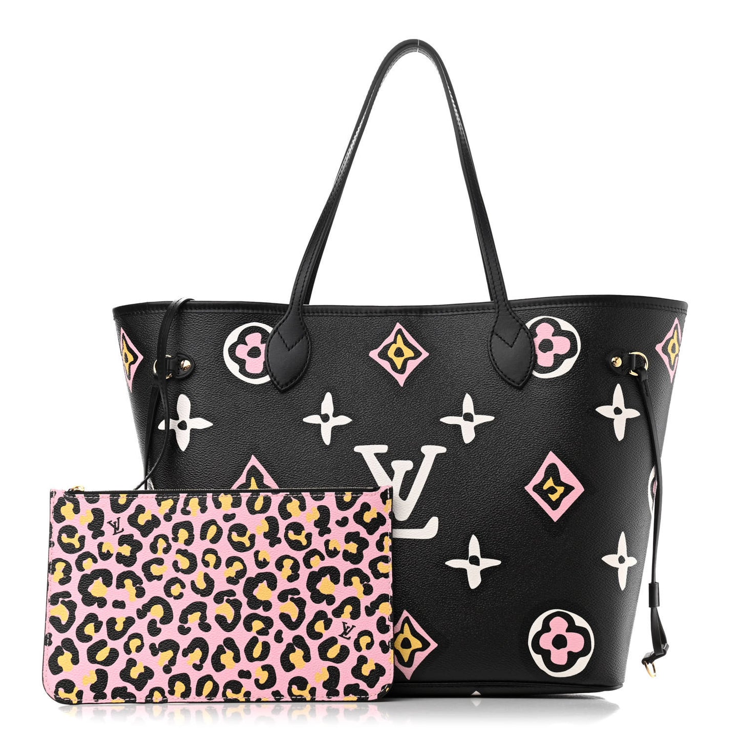 Monogram Giant Wild At Heart Neverfull MM Black