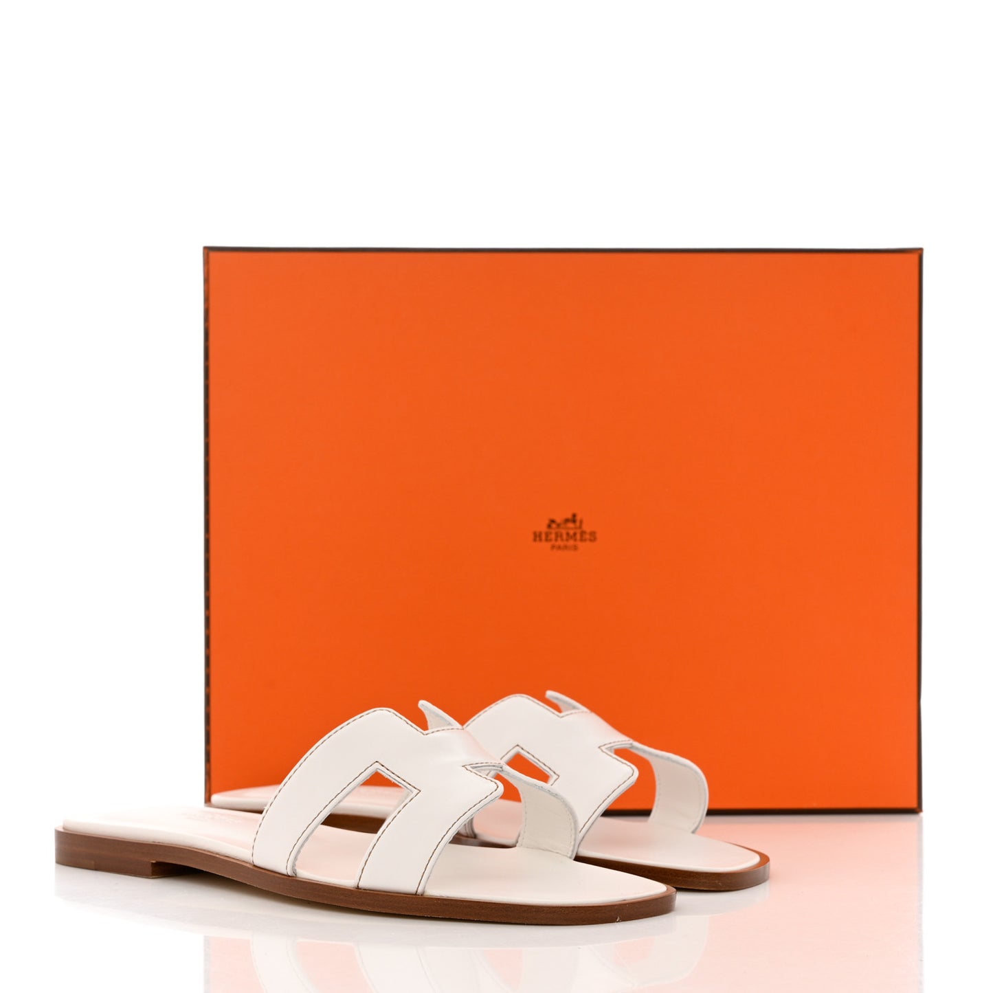Box Calfskin Oran Sandals 36.5 White