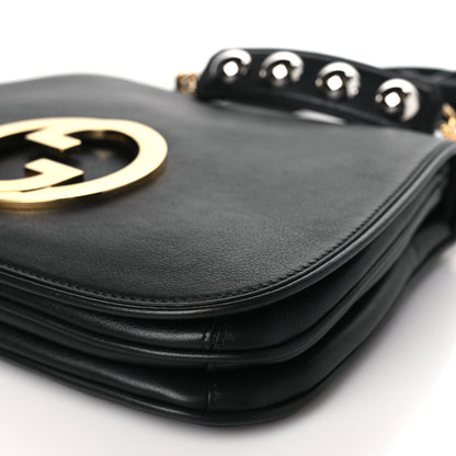 Gucci Roxy Calfskin Web Medium Studded Blondie Shoulder Flap Bag Black 10 of 10