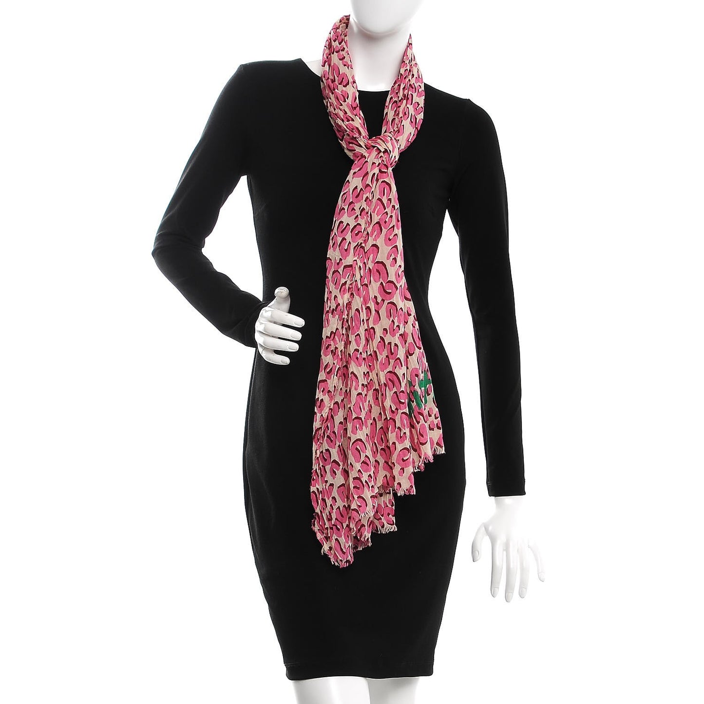 Cotton Leopard Stole Corail