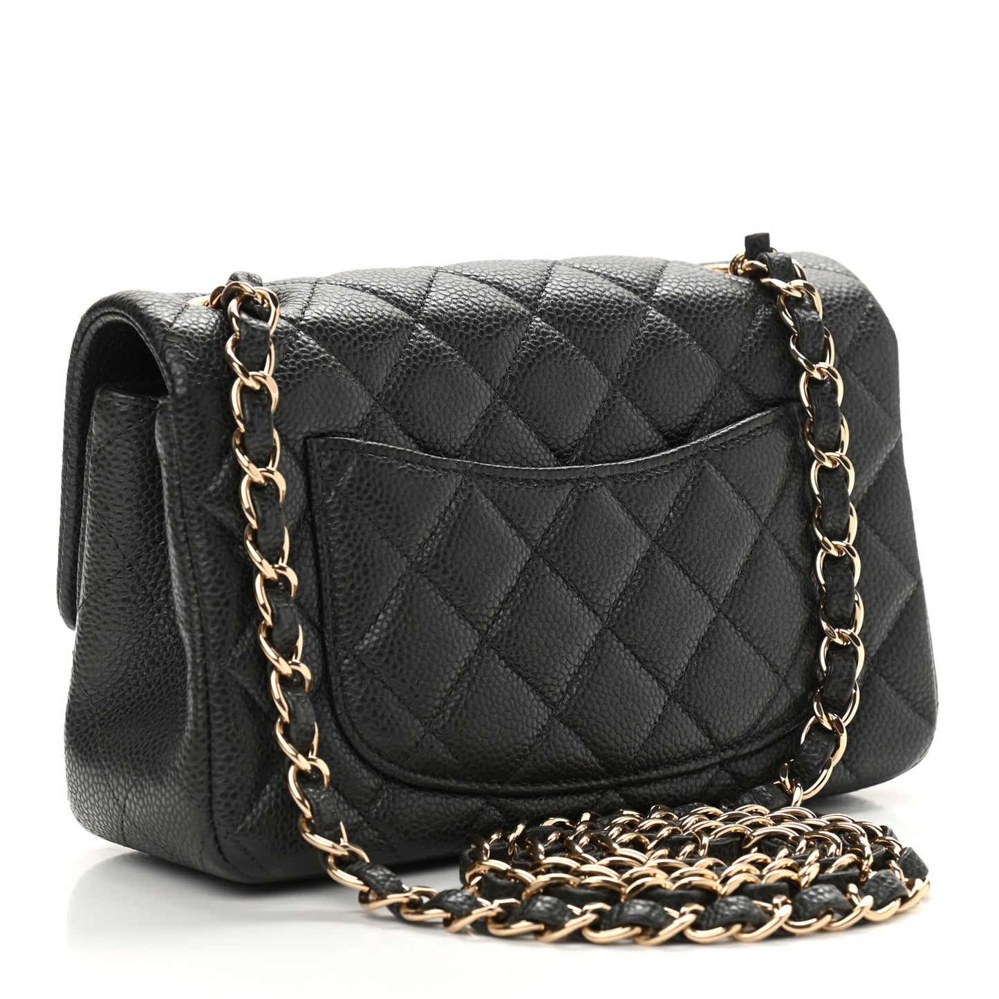Caviar Quilted Mini Rectangular Flap Black