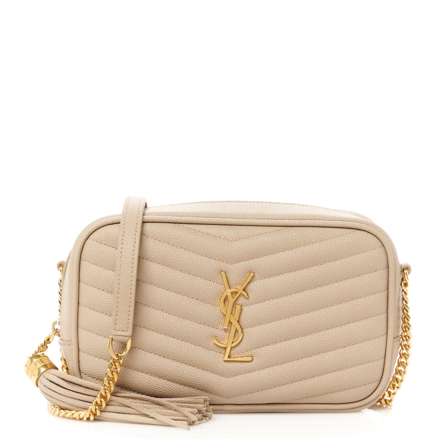Grain De Poudre Matelasse Monogram Mini Lou Camera Bag Dark Beige
