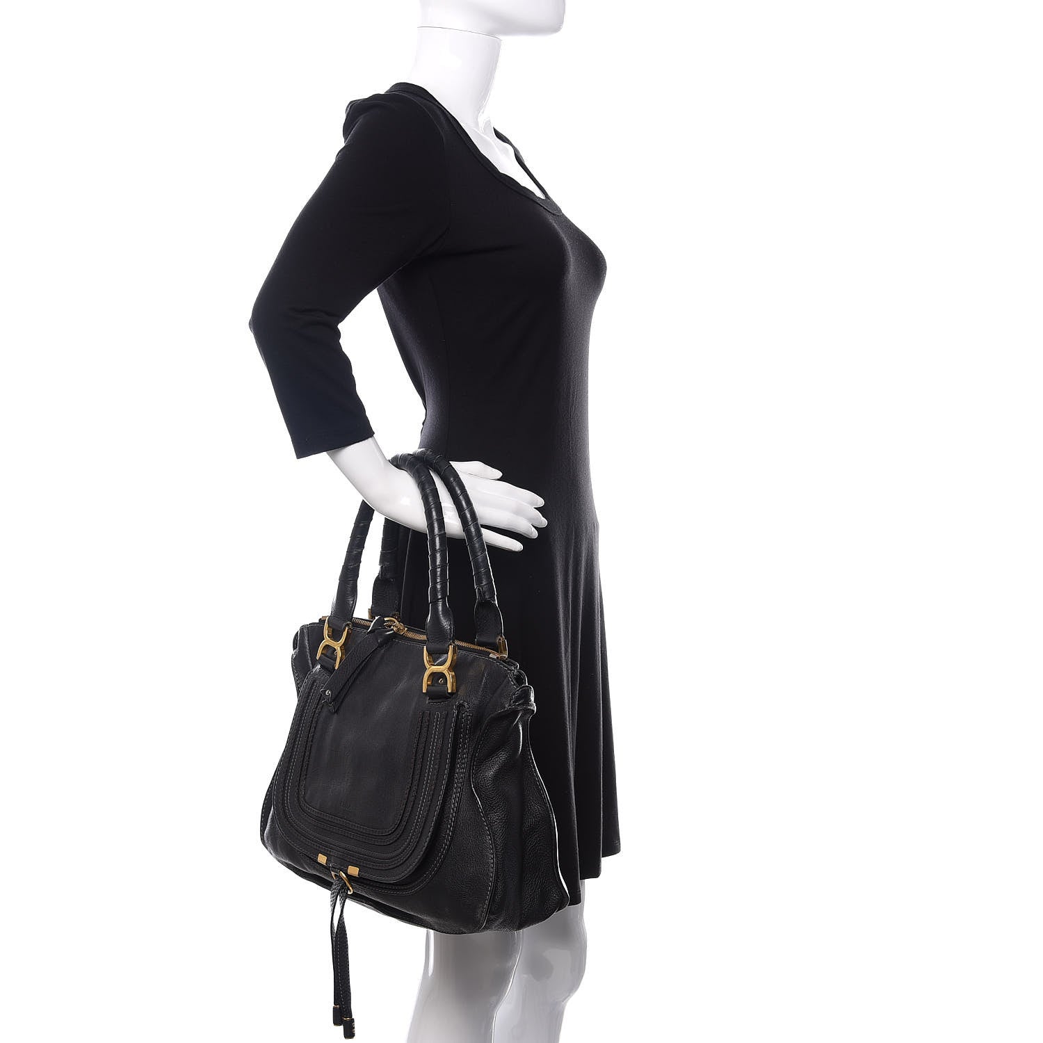 Chloe Calfskin Medium Marcie Satchel Black 2 of 9