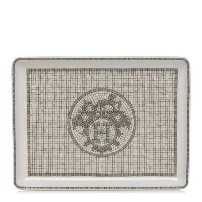 Hermes Porcelain Mosaique au 24 Platine Sushi Plate 1 of 7