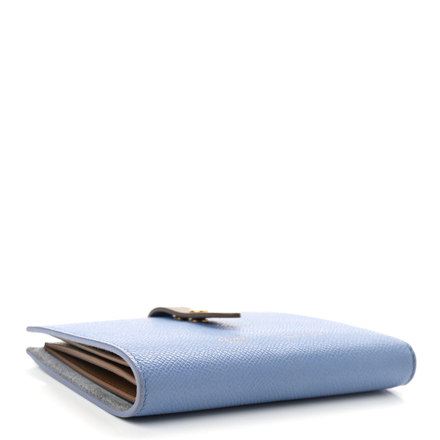 Grained Calfskin Medium Multifunction Strap Wallet Porcelain