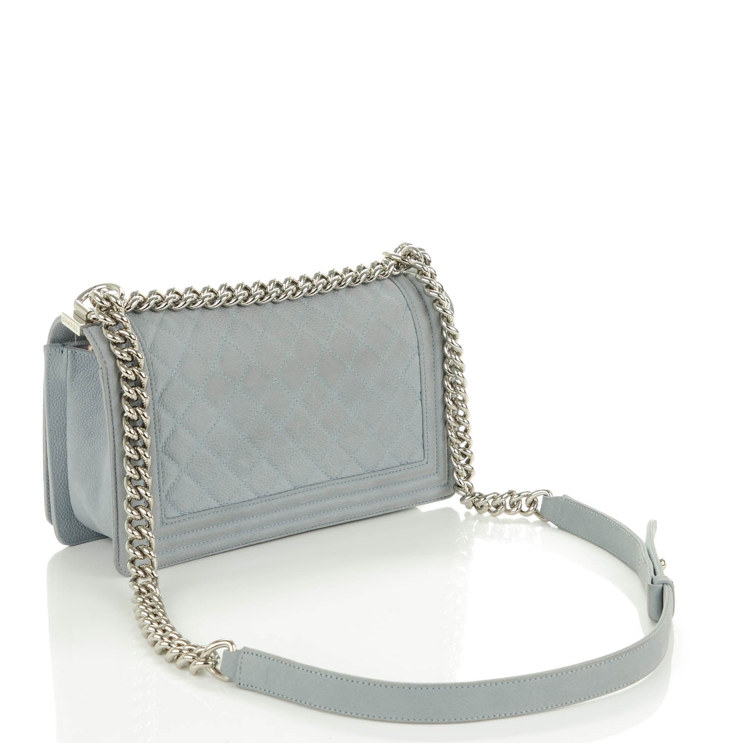 Chanel Iridescent Caviar Quilted Medium Boy Flap Light Grey 3 of 7