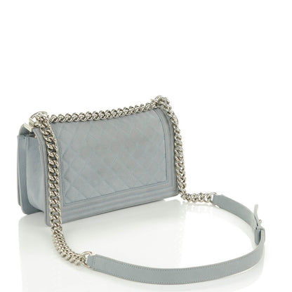 Chanel Iridescent Caviar Quilted Medium Boy Flap Light Grey 3 of 7