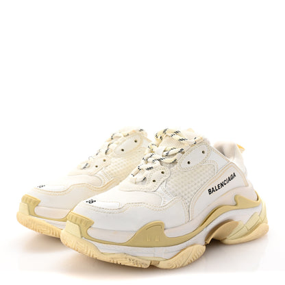 Balenciaga Fabric Mesh Womens Triple S Sneakers 38 White 4 of 10