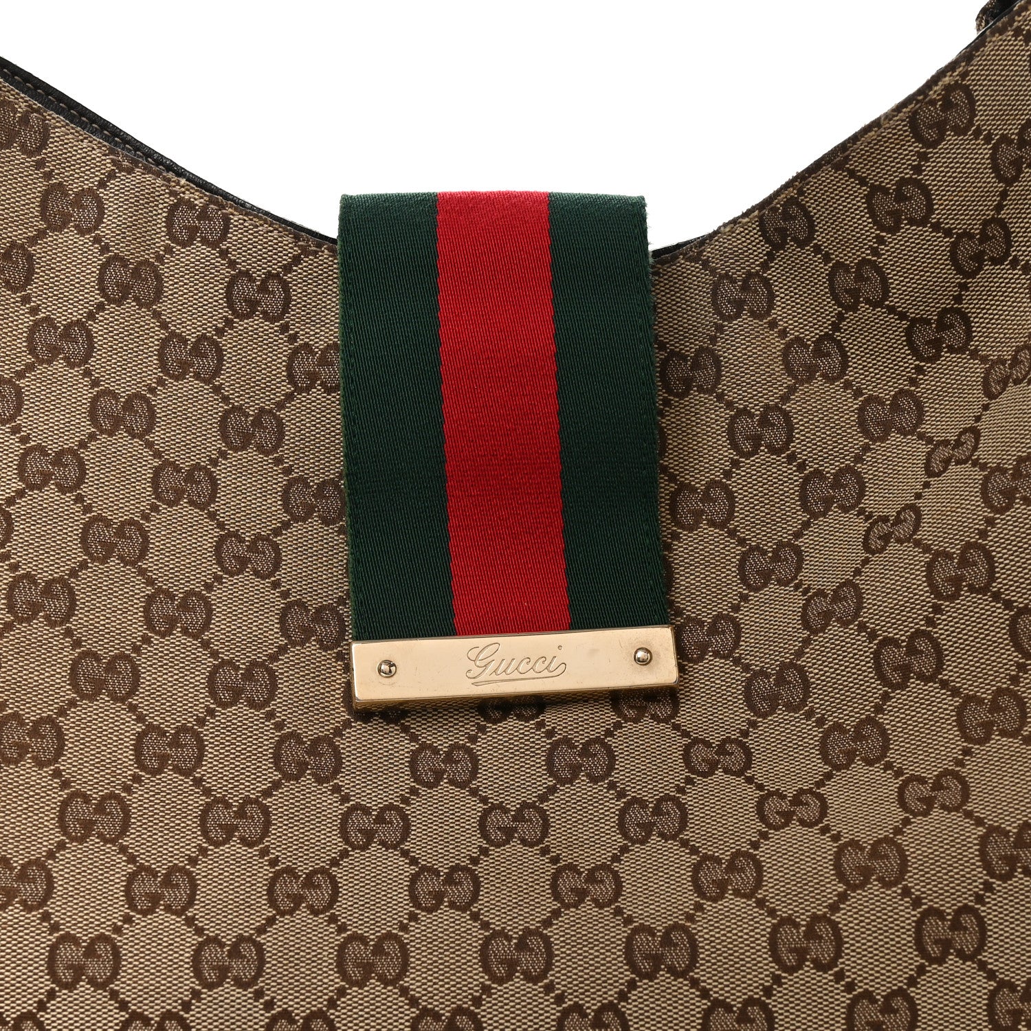 Gucci Monogram Large New Ladies Web Hobo Dark Brown 8 of 10