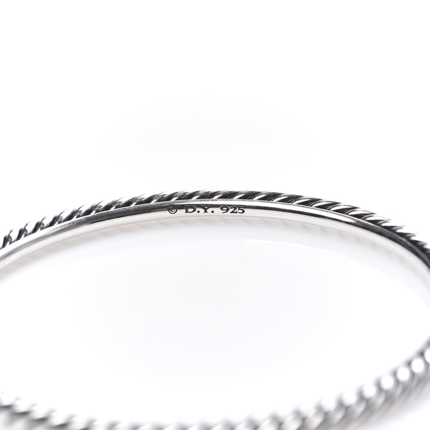 David Yurman Sterling Silver 4mm Cable Classics Bangle Bracelet 4 of 4