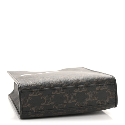 Celine Triomphe Canvas Calfskin Mini Vertical Cabas Tan 4 of 14
