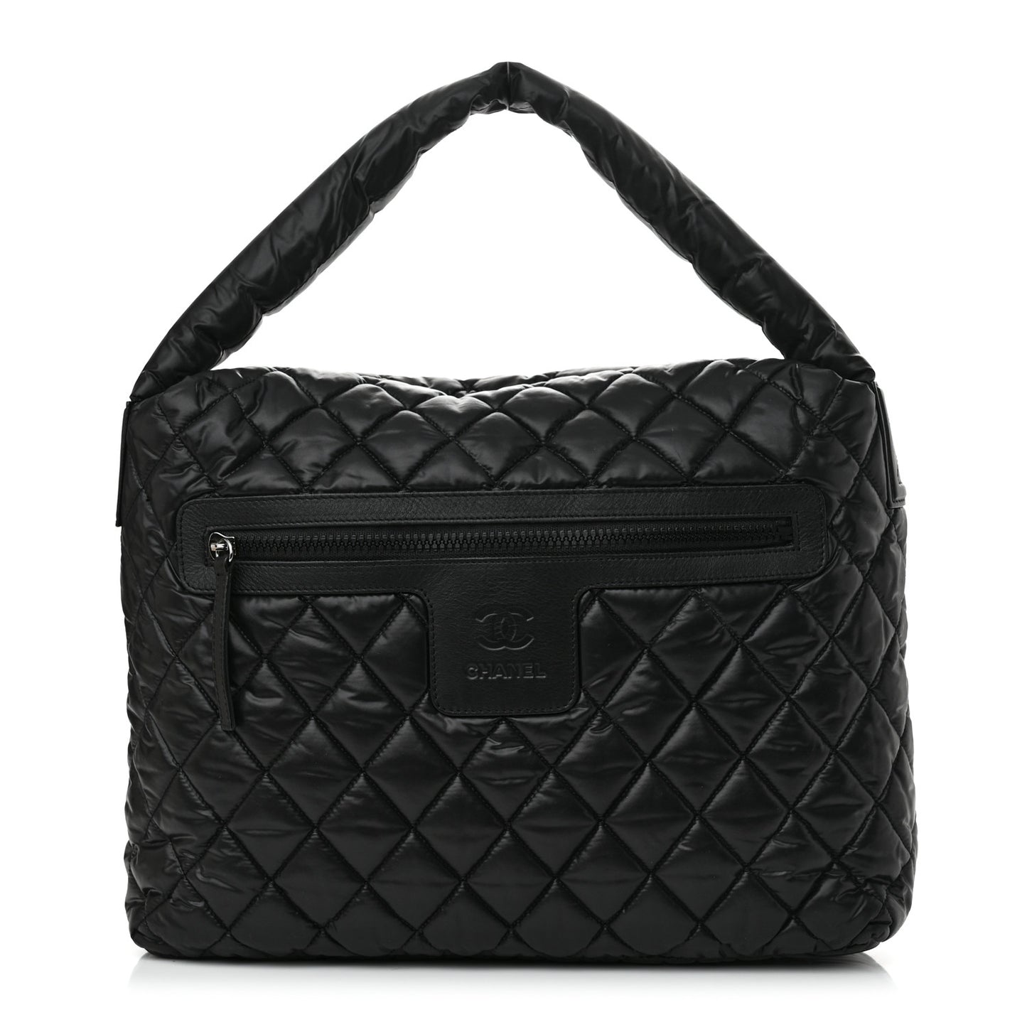Nylon Quilted Coco Cocoon Hobo Black