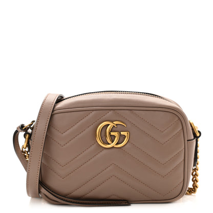 Gucci Calfskin Matelasse Mini GG Marmont Chain Shoulder Bag Porcelain Rose 1 of 9