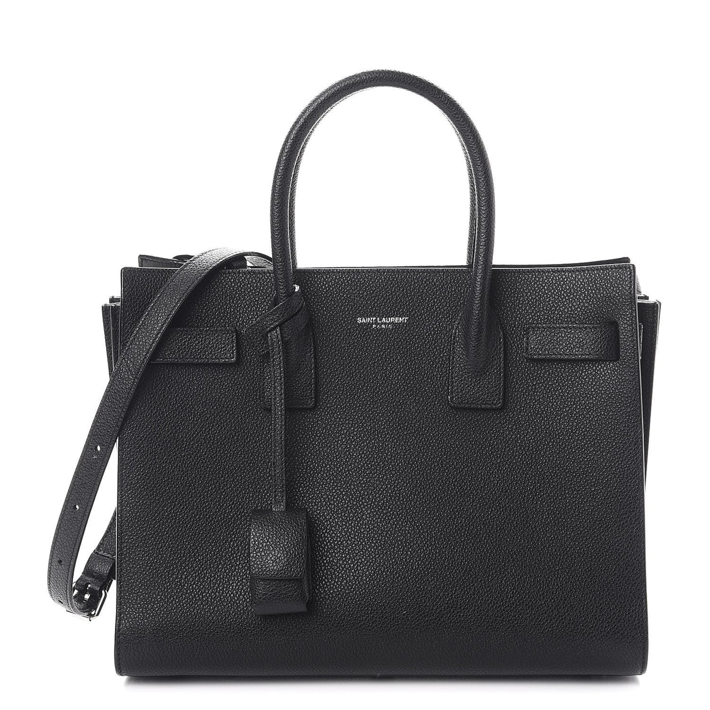 Grained Calfskin Baby Sac De Jour Black