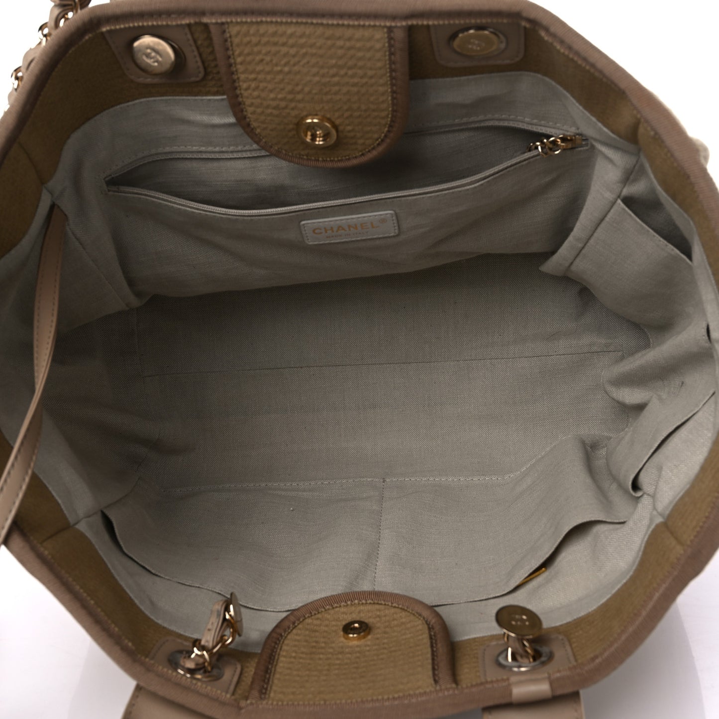 Mixed Fibers Medium Deauville Tote Beige