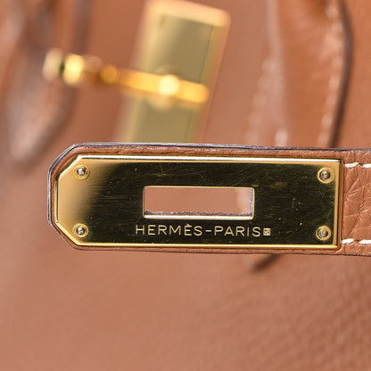 Hermes Taurillon Clemence Birkin 35 Gold 10 of 32