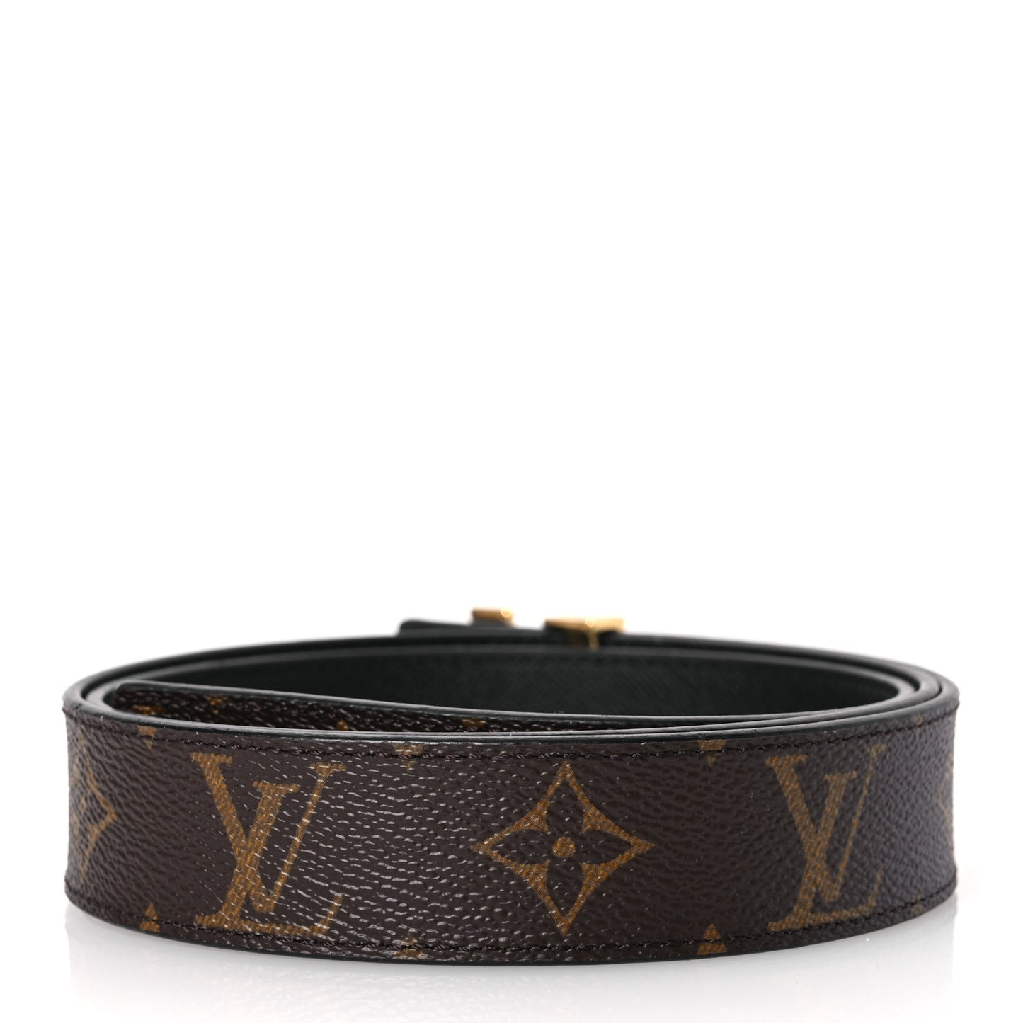 Calfskin Monogram 30mm LV Initiales Reversible Belt 90 36 Black