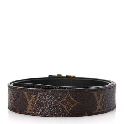 Louis Vuitton Calfskin Monogram 30mm LV Initiales Reversible Belt 90 36 Black 2 of 6