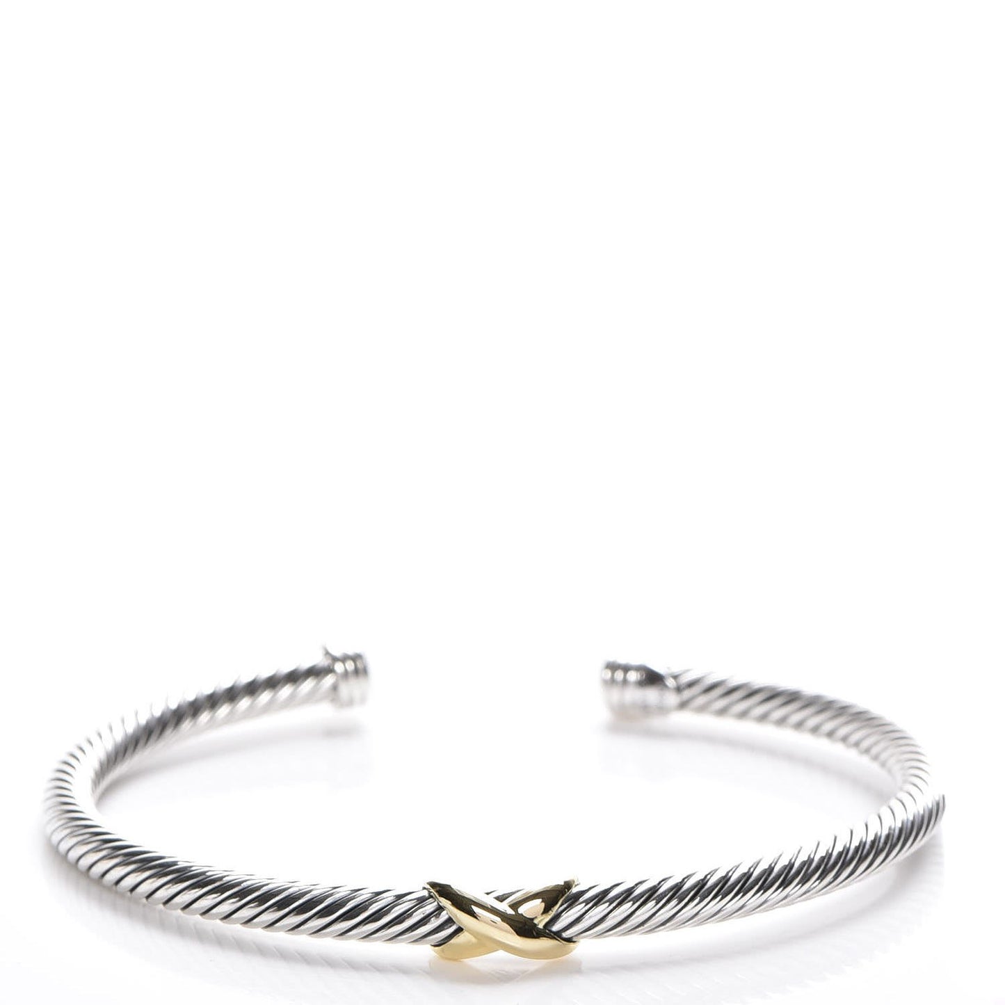 Sterling Silver 18K Yellow Gold 4mm X Station Cable Bracelet