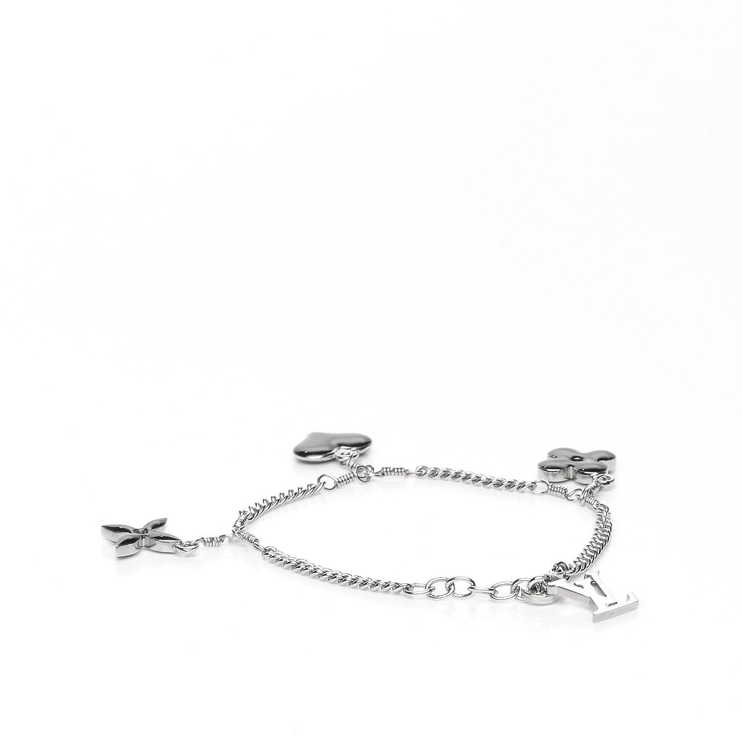Louis Vuitton Sweet Monogram Charm Bracelet Silver Black 3 of 4
