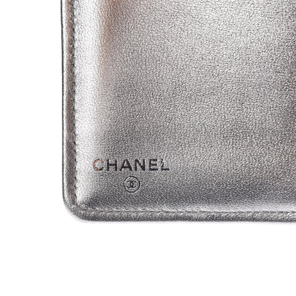Chanel Metallic Lambskin Yen Wallet Silver 6 of 8