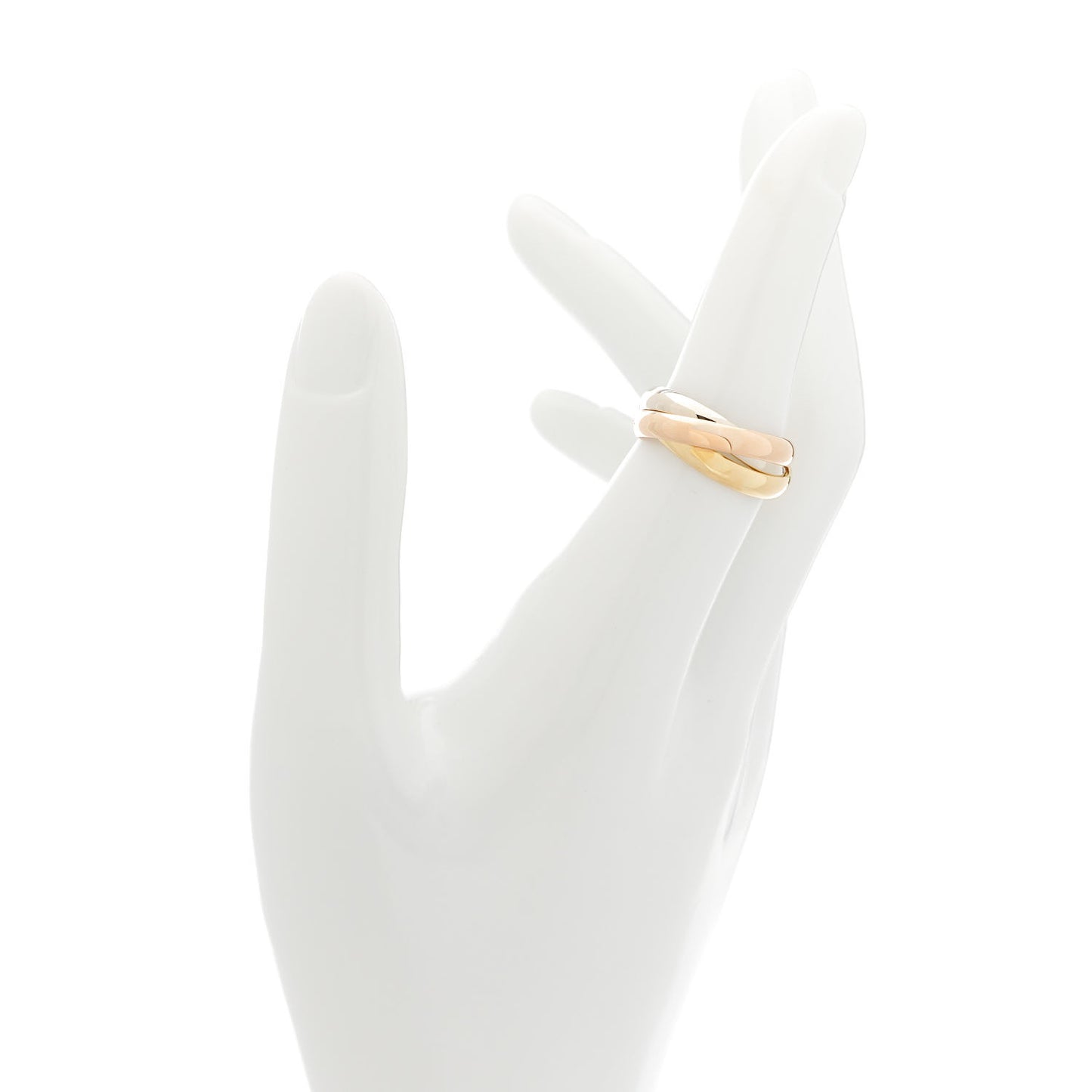 18K Pink Yellow White Gold Classic Les Must De Cartier Trinity Ring 52 6